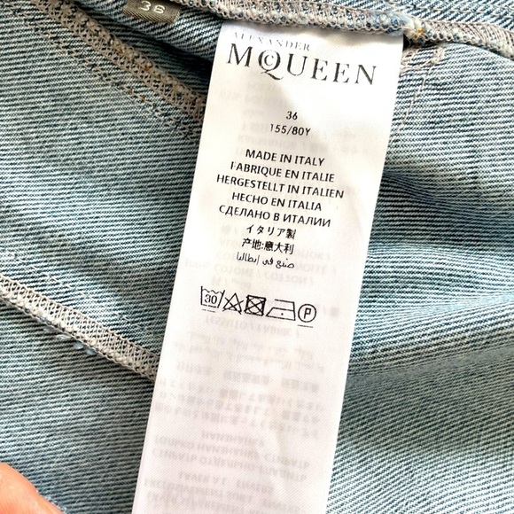 Alexander McQueen women layered peplum denim jacket NWT IT36 XS - Picture 5 of 7